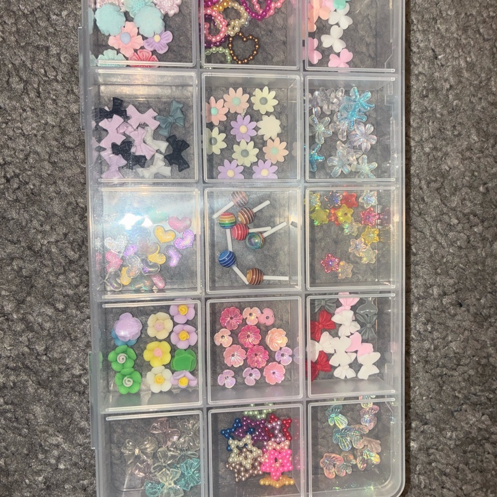 Assorted Pastel Floral & Shape Nail Art Charms Set